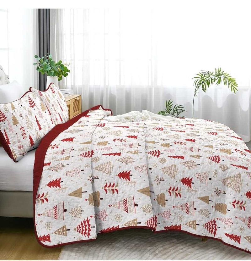 2025 Christmas Design Coverlet Set-Quilted Bedspread Sets (3Pcs)