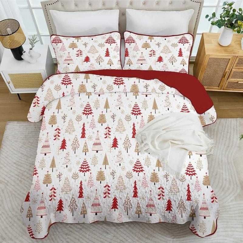 2025 Christmas Design Coverlet Set-Quilted Bedspread Sets (3Pcs)