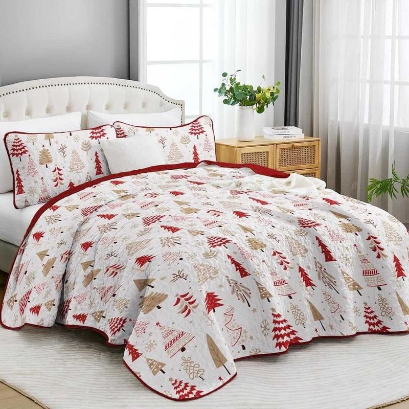 2025 Christmas Design Coverlet Set-Quilted Bedspread Sets (3Pcs)