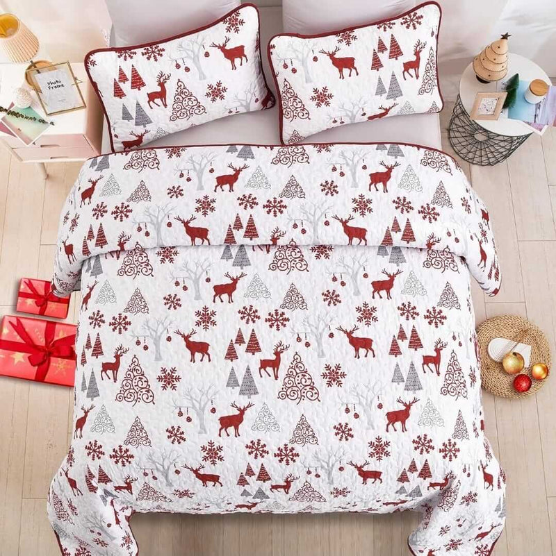2025 Christmas Design Coverlet Set-Quilted Bedspread Sets (3Pcs)