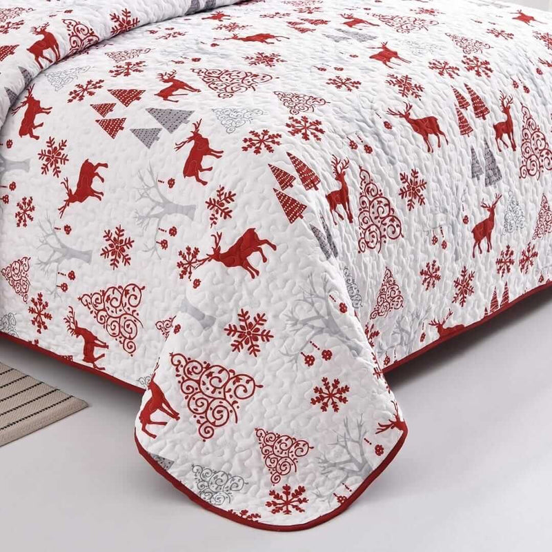 2025 Christmas Design Coverlet Set-Quilted Bedspread Sets (3Pcs)