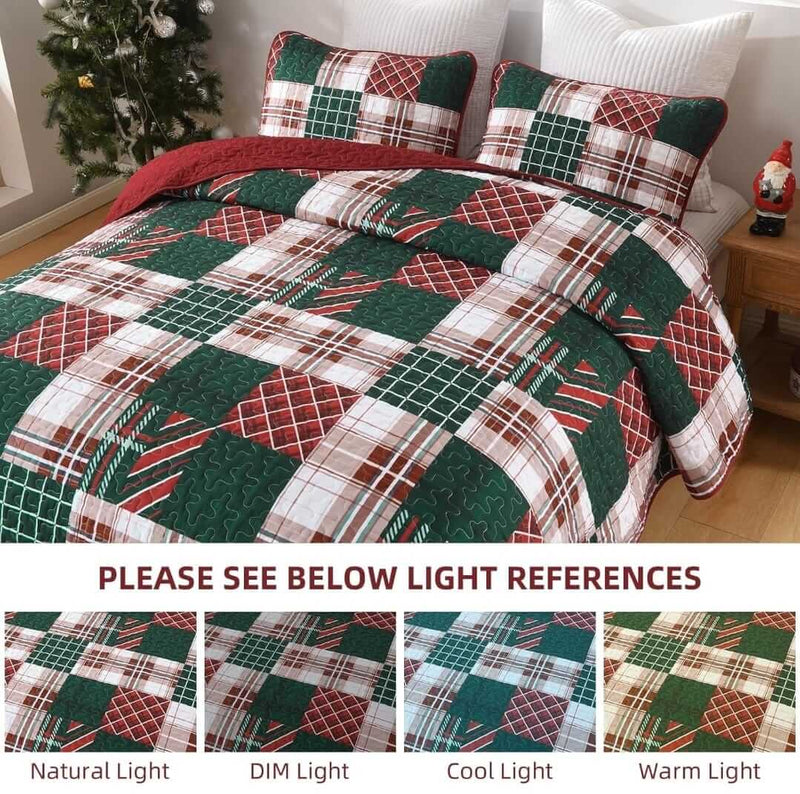 2025 Christmas Design Coverlet Set-Quilted Bedspread Sets (3Pcs)