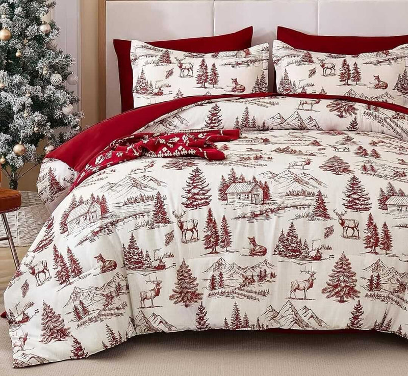 Christmas Quilt Cover - Ultra Soft Doona/Duvet Cover Set 2xPillowcases