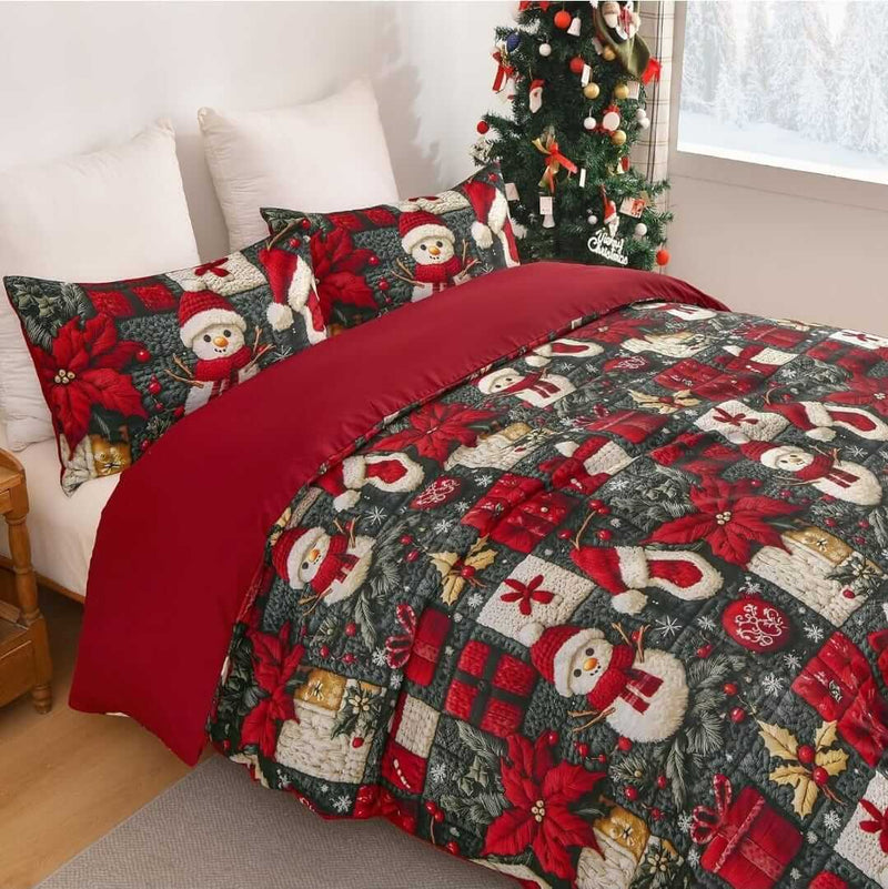 Christmas Quilt Cover - Ultra Soft Doona/Duvet Cover Set 2xPillowcases