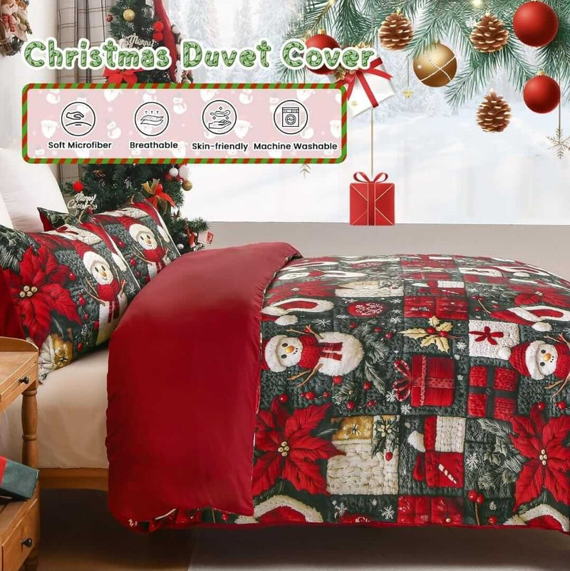 Christmas Quilt Cover - Ultra Soft Doona/Duvet Cover Set 2xPillowcases