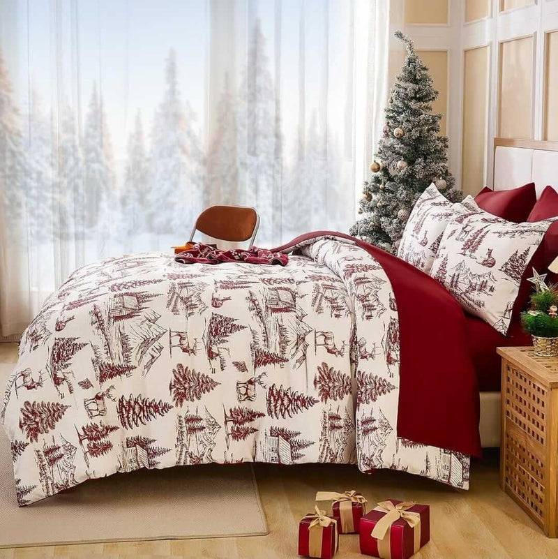 Christmas Quilt Cover - Ultra Soft Doona/Duvet Cover Set 2xPillowcases
