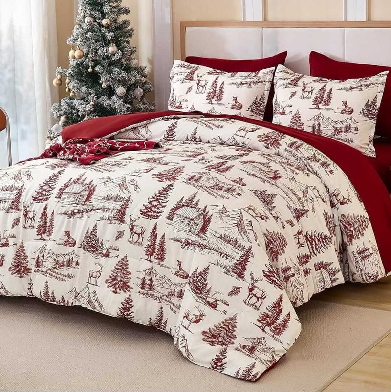 Christmas Quilt Cover - Ultra Soft Doona/Duvet Cover Set 2xPillowcases