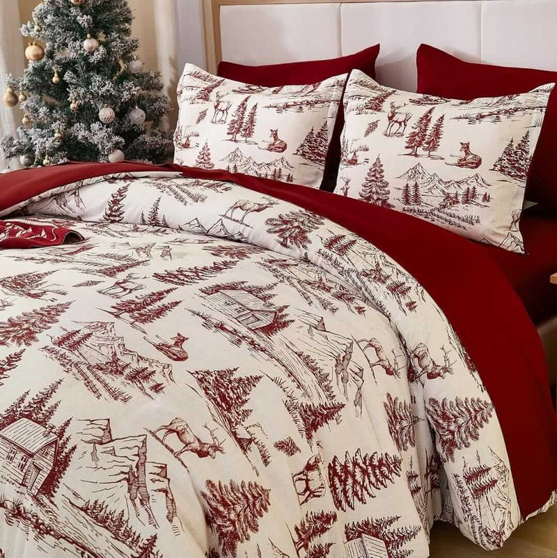 Christmas Quilt Cover - Ultra Soft Doona/Duvet Cover Set 2xPillowcases