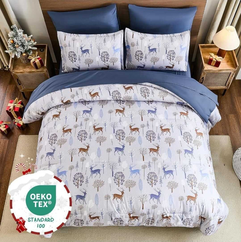 Christmas Quilt Cover - Ultra Soft Doona/Duvet Cover Set 2xPillowcases