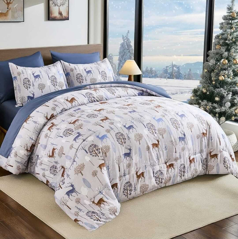 Christmas Quilt Cover - Ultra Soft Doona/Duvet Cover Set 2xPillowcases