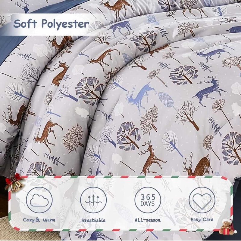 Christmas Quilt Cover - Ultra Soft Doona/Duvet Cover Set 2xPillowcases