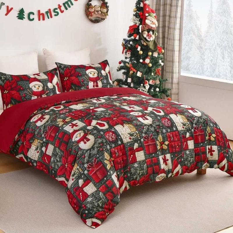 Christmas Quilt Cover - Ultra Soft Doona/Duvet Cover Set 2xPillowcases