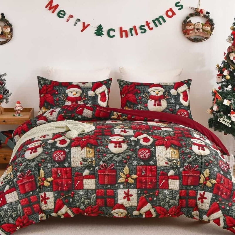 Christmas Quilt Cover - Ultra Soft Doona/Duvet Cover Set 2xPillowcases