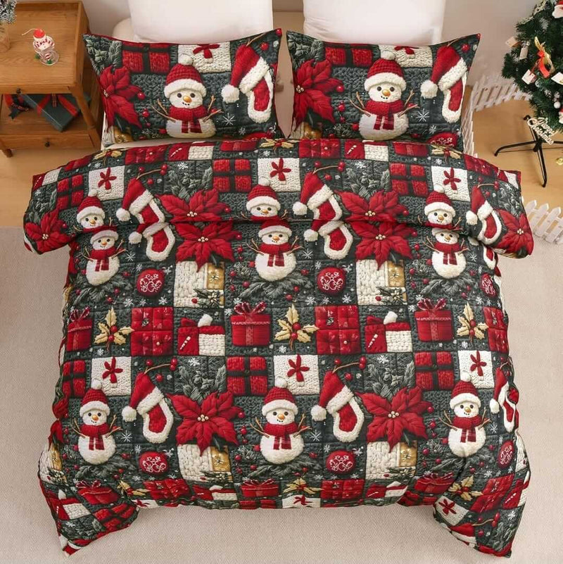 Christmas Quilt Cover - Ultra Soft Doona/Duvet Cover Set 2xPillowcases