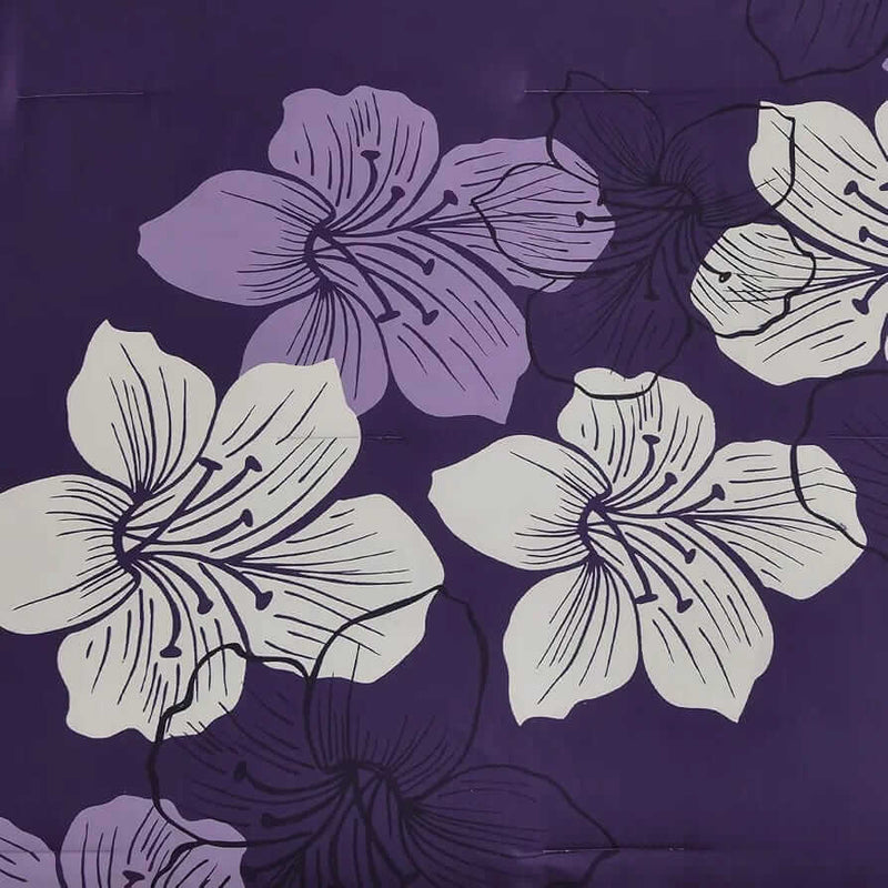 2025 Purple Floral Comforter Set-Quilt Set (3Pcs)