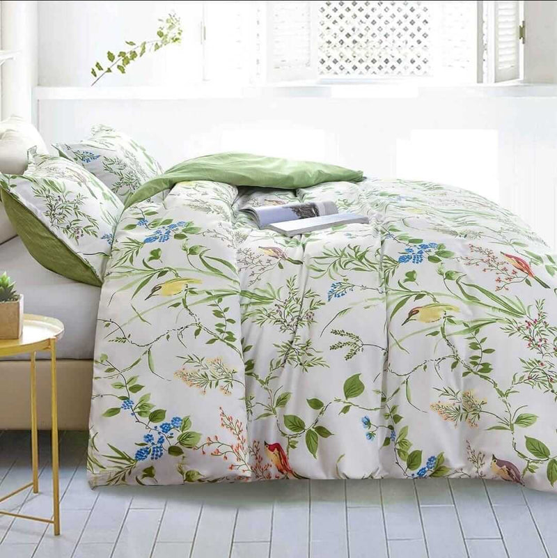 2025 New Floral Green Comforter Set-Quilt Set (3Pcs)