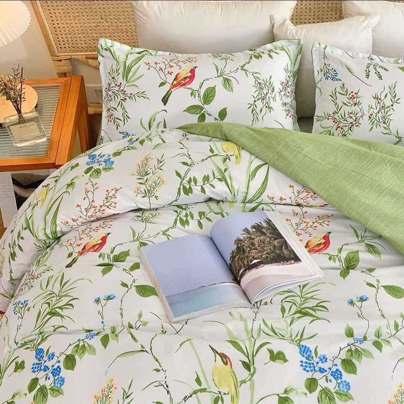 2025 New Floral Green Comforter Set-Quilt Set (3Pcs)