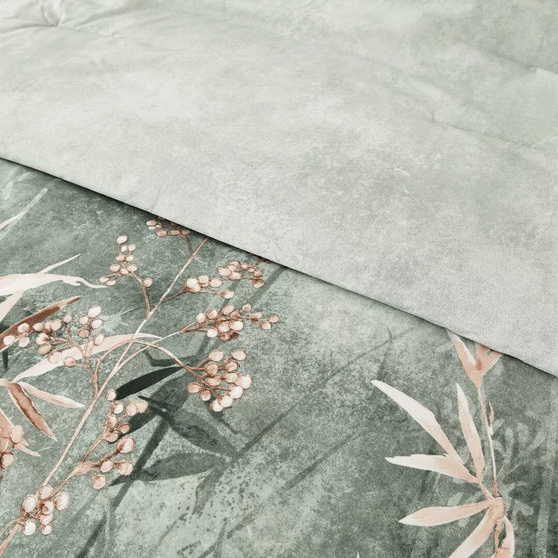 Green Bamboo Quilt Cover - Ultra Soft Donna/Duvet Cover Set 2xPillowcases