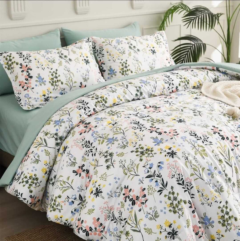 2025 Floral Green Comforter Set-Quilt Set (3Pcs)