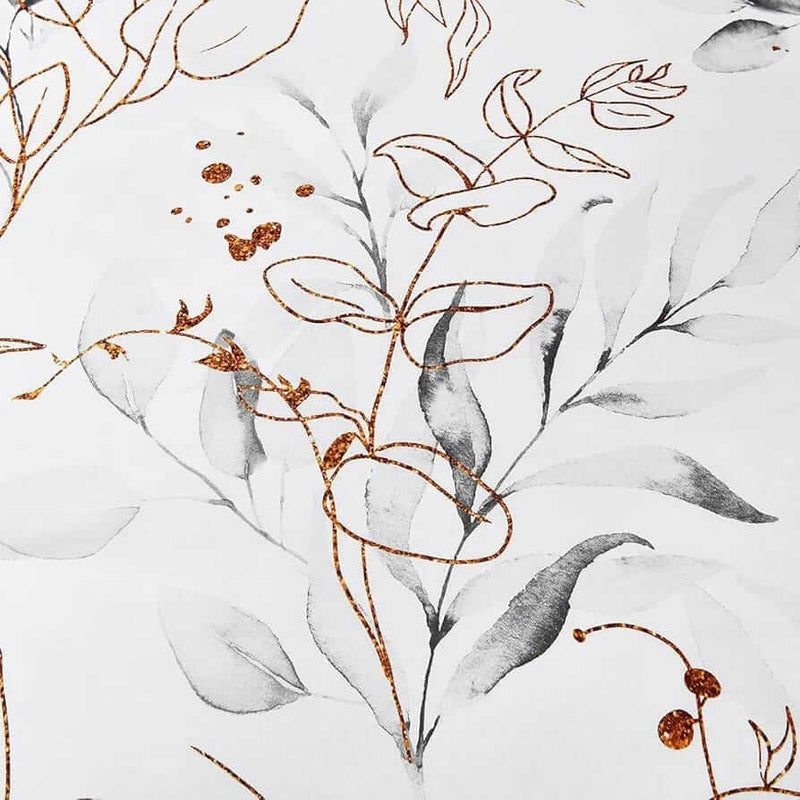 Grey Botanical Comforter Set-Quilt Set (3Pcs)