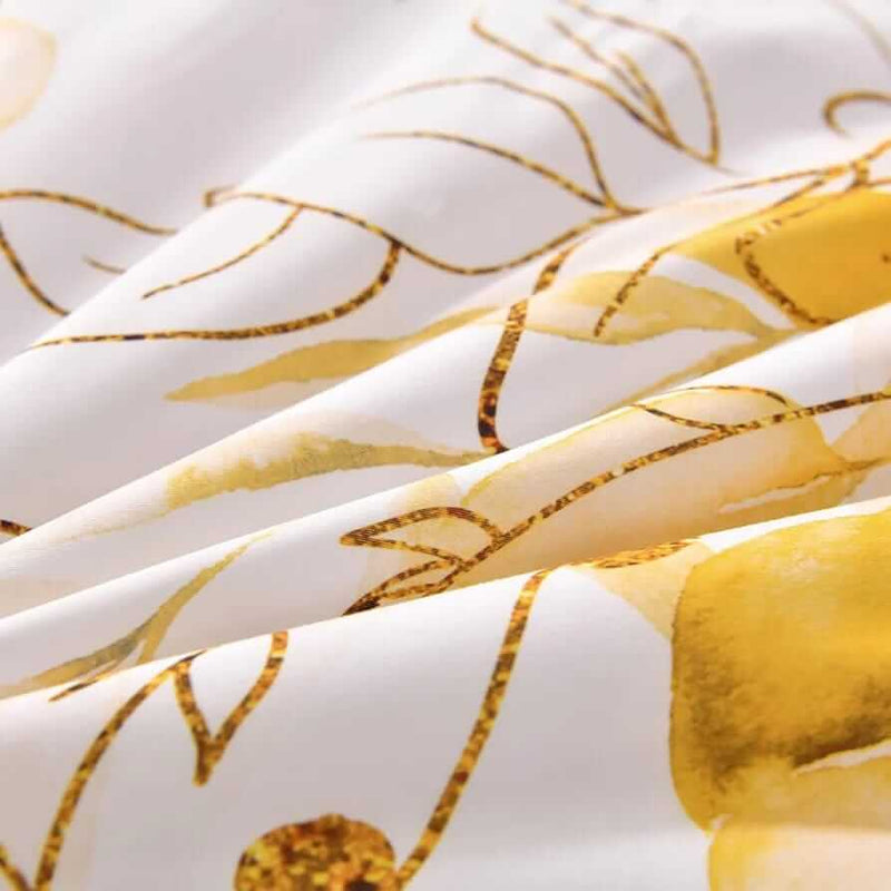 Yellow Botanical Comforter Set-Quilt Set (3Pcs)