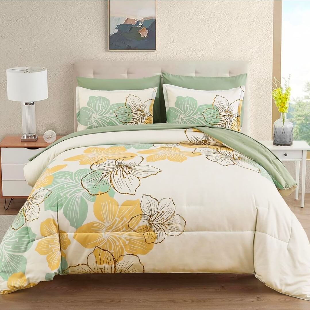 2026 Multicolor Floral Comforter Set-Quilt Set (3Pcs)