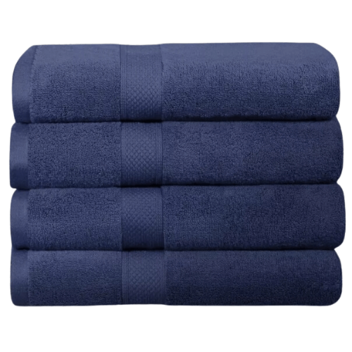 100% Cotton 650GSM Thick Bath Towel 137x68CM - Navy