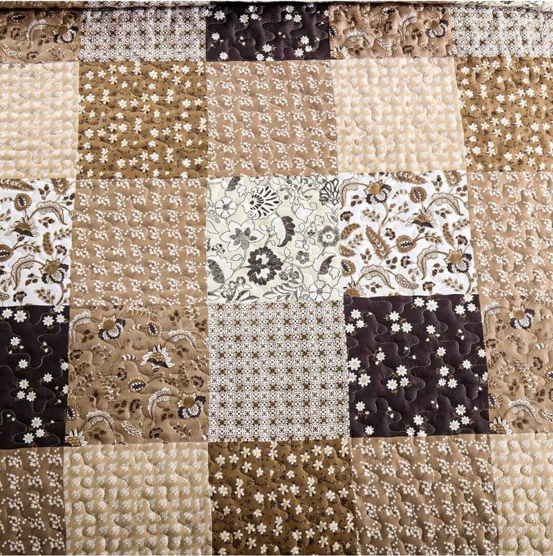 2025 Chocolate Brown Quilted Bedspread Coverlet Sets (3Pcs)