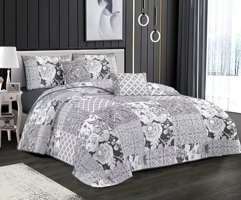 Marble Floral Coverlet Set-Quilted Bedspread Sets (3Pcs)