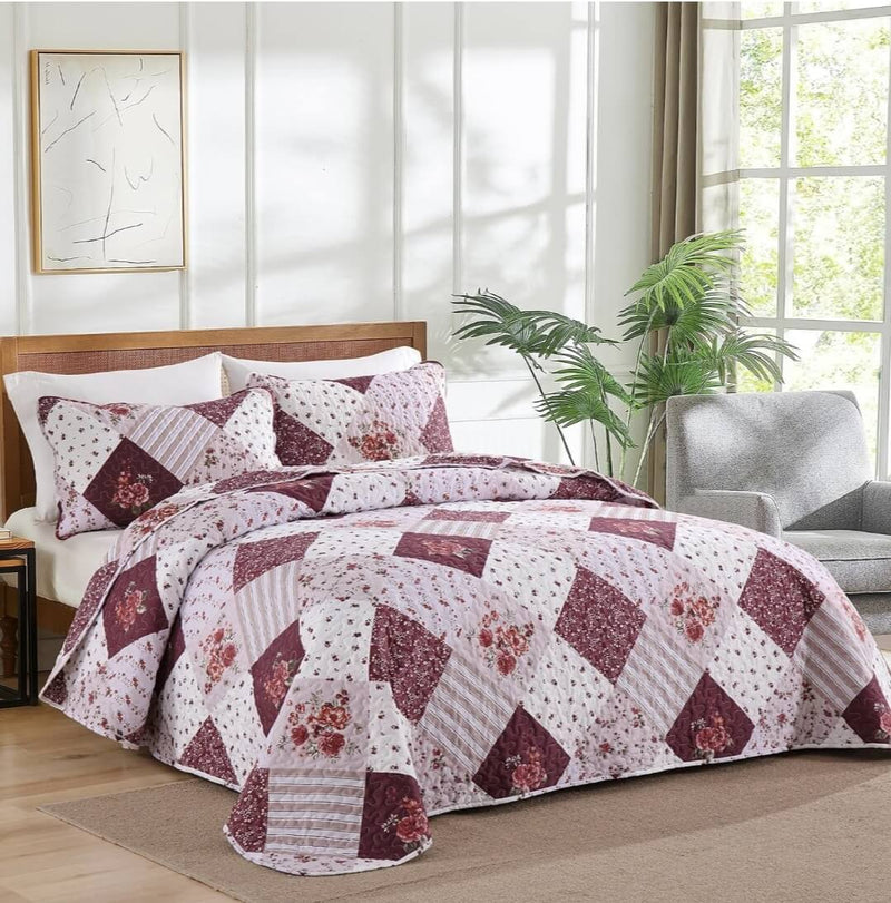 2025 Design Patchwork Coverlet Set-Bedspread Quilt Set (3Pcs)