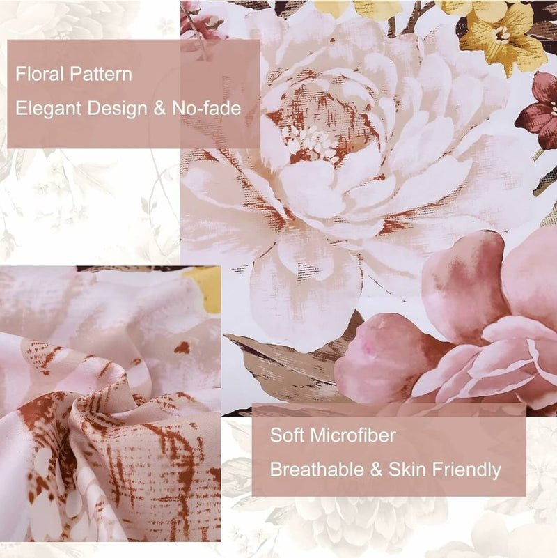 Baby Pink Floral Comforter Set-Quilt Set (3Pcs)