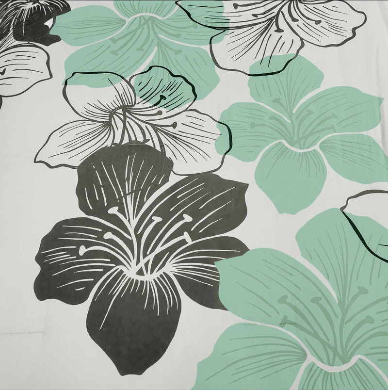 Green Floral Quilted 3 Piece Comforter Set