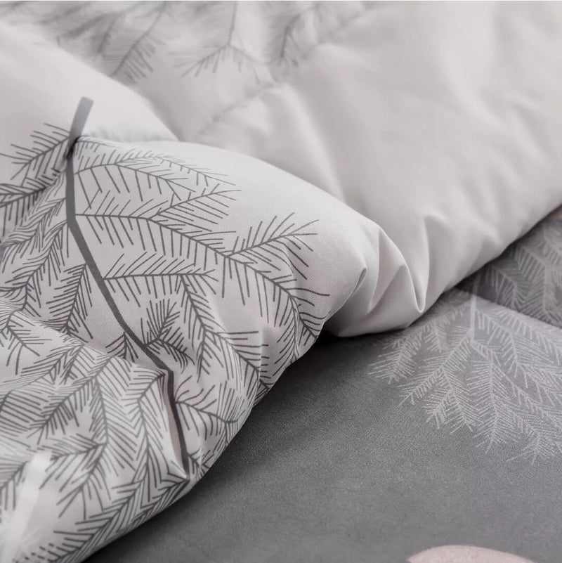 Brown Floral Quilted 7 Piece Comforter & Fitted/Flat Sheet Set Pillowcases