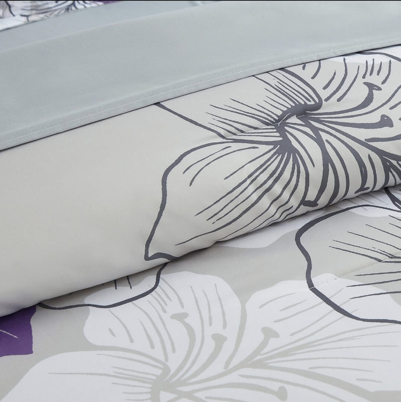 2025 Lavender Floral Comforter Set-Quilt Set (3Pcs)