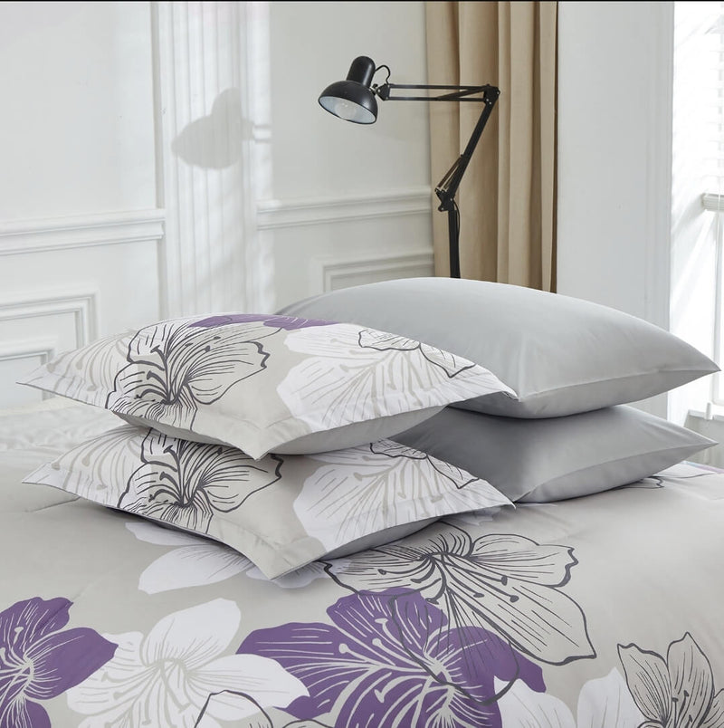 2025 Lavender Floral Comforter Set-Quilt Set (3Pcs)