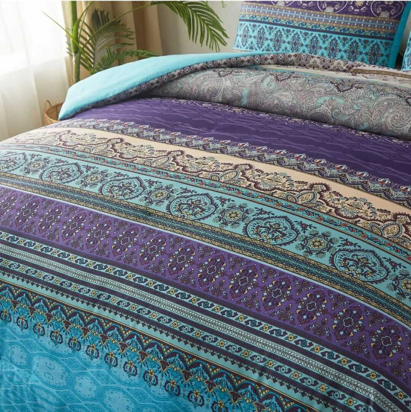 2025 Mandala Sky Blue Comforter Set-Quilt Set (3Pcs)