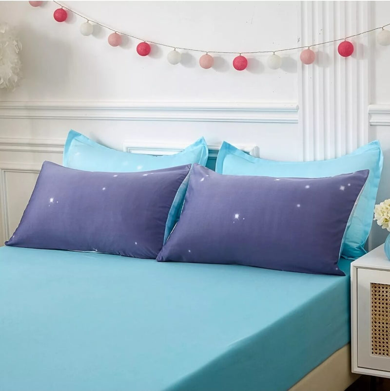 Galaxy Gradient Quilted 7 Piece Comforter & Fitted/Flat Sheet Set Pillowcases