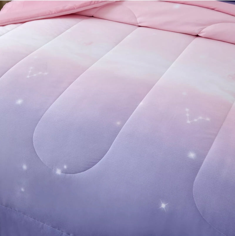 Gradient Style Quilted 7 Piece Comforter & Fitted/Flat Sheet Set Pillowcases