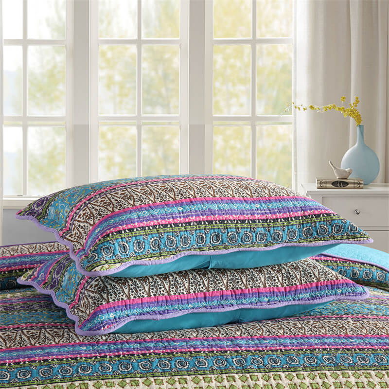 100% Cotton New Multicolor Floral Bedspread Set – Soft & Breathable Coverlet Set (3Pcs)