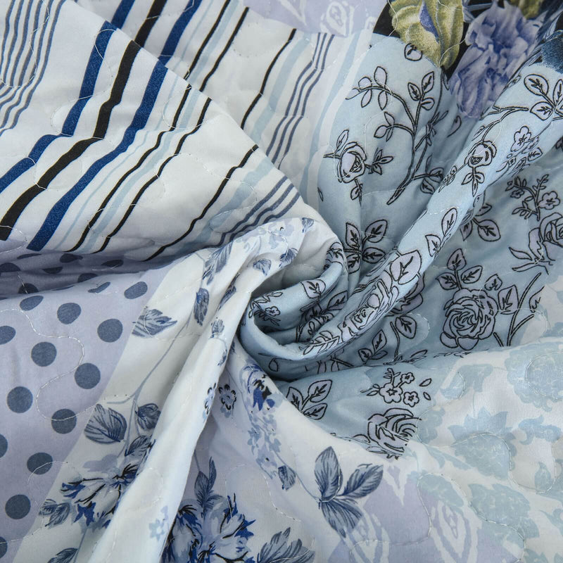 2025 Patchwork Design Bedspread Coverlet Sets (3Pcs)