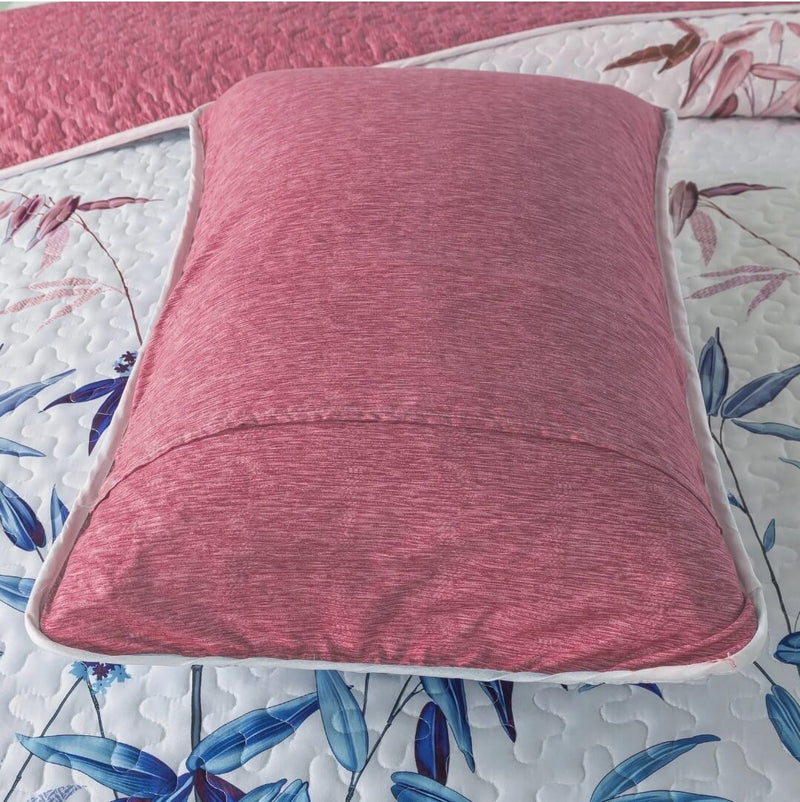 Pink Floral Bedspread Coverlet Set-Quilted Bedspread Sets (3Pcs)