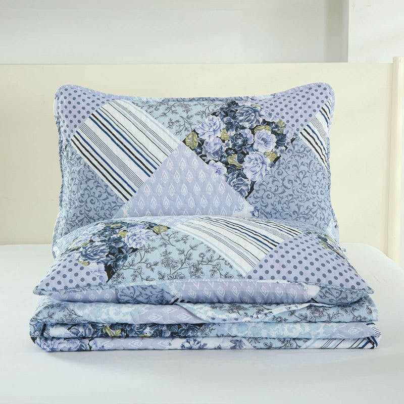 2025 Patchwork Design Bedspread Coverlet Sets (3Pcs)