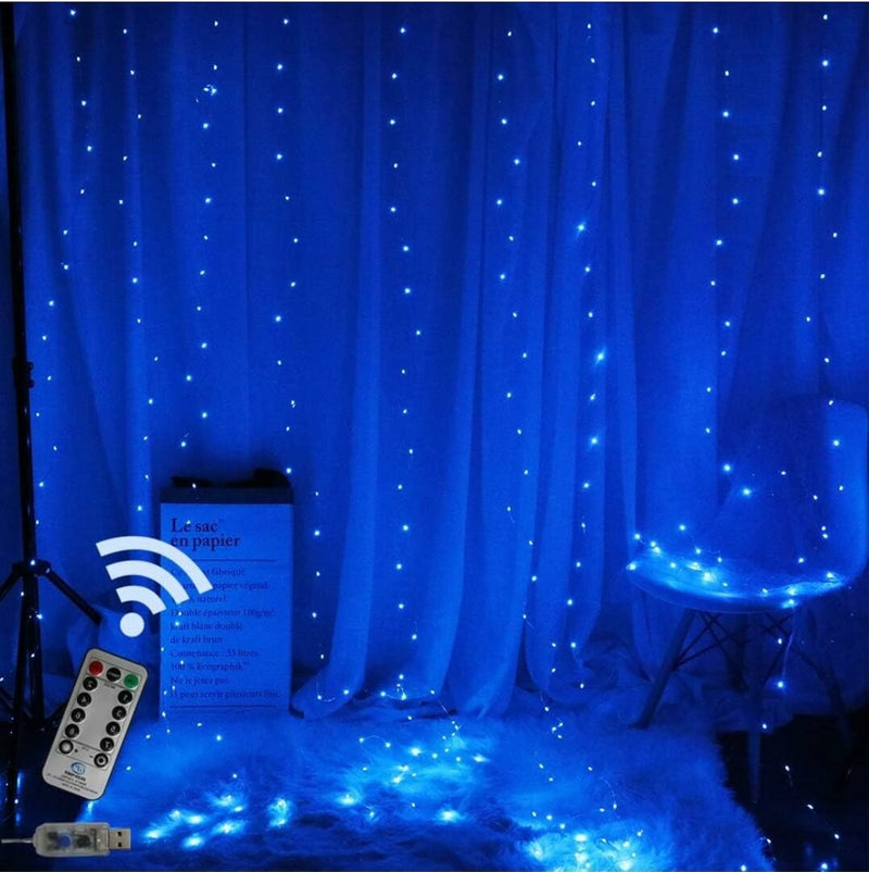 Christmas Lights - Curtain String Lights 3x3 Meter (Blue)