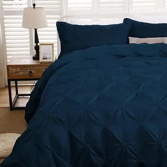 Diamond Pintuck Quilt Cover - Ultra Soft Donna/Duvet Cover Set 2xPillowcases