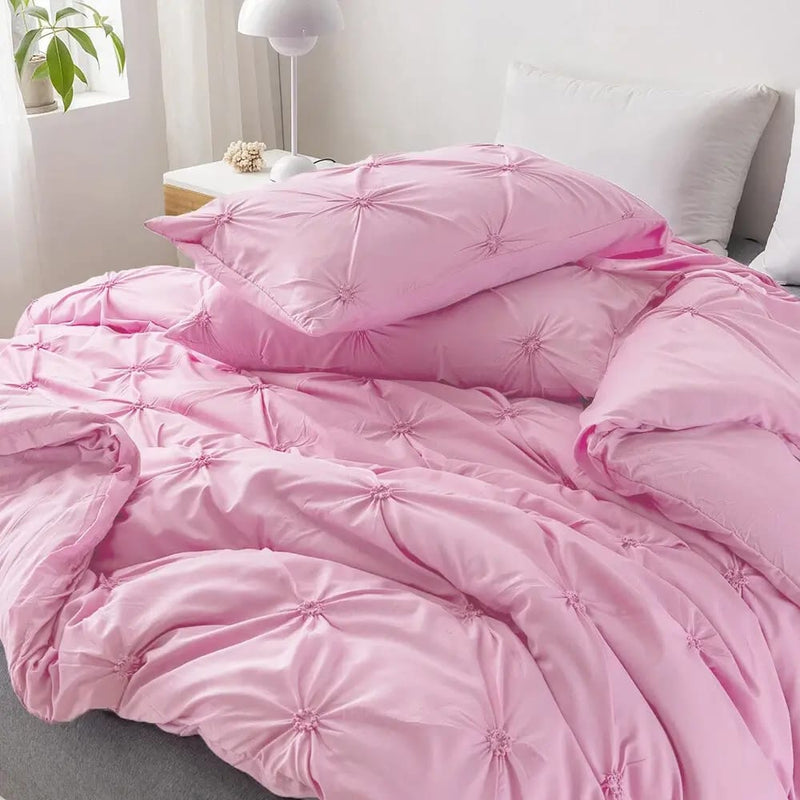 Diamond Pintuck Quilt Cover - Ultra Soft Donna/Duvet Cover Set 2xPillowcases