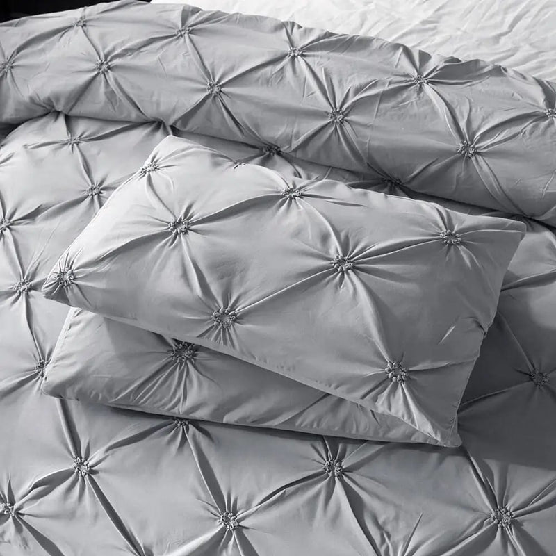 Diamond Pintuck Quilt Cover - Ultra Soft Donna/Duvet Cover Set 2xPillowcases