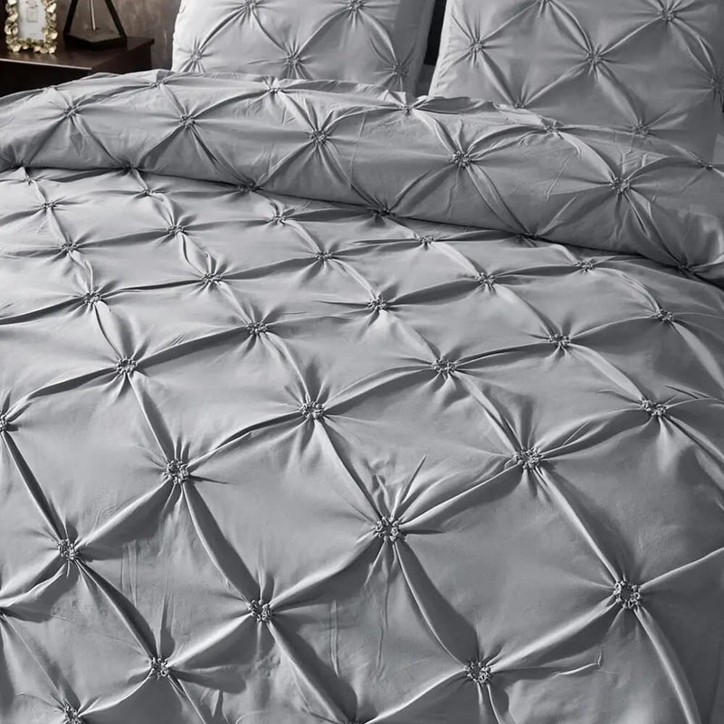 Diamond Pintuck Quilt Cover - Ultra Soft Donna/Duvet Cover Set 2xPillowcases