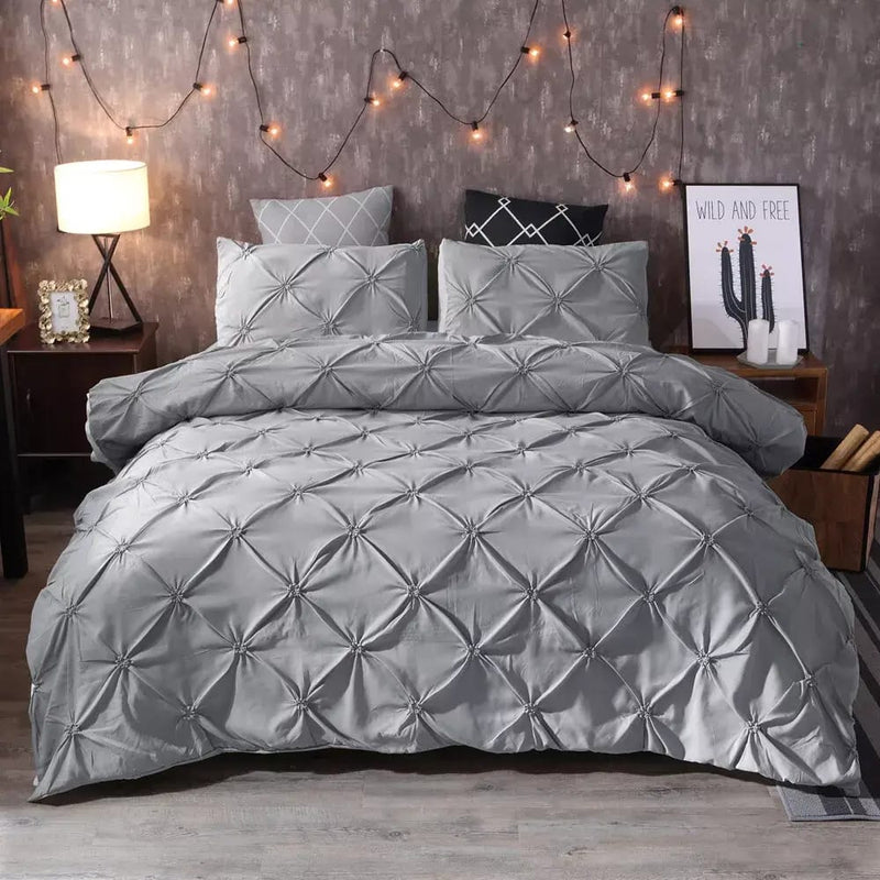 Diamond Pintuck Quilt Cover - Ultra Soft Donna/Duvet Cover Set 2xPillowcases