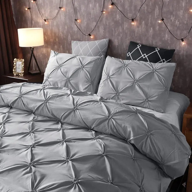 Diamond Pintuck Quilt Cover - Ultra Soft Donna/Duvet Cover Set 2xPillowcases