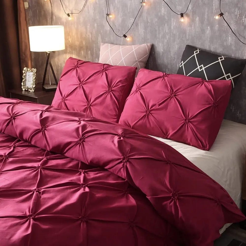 Diamond Pintuck Quilt Cover - Ultra Soft Donna/Duvet Cover Set 2xPillowcases